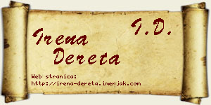 Irena Dereta vizit kartica